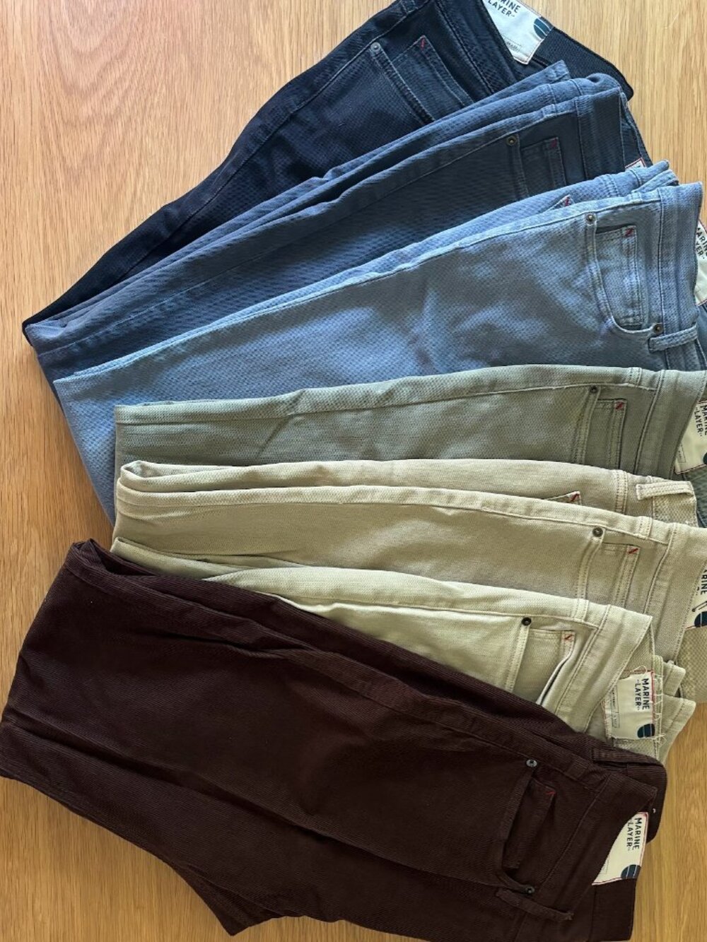Marine Layer Slim Straight /Original slim Pant sets of 7 Men's 34x32 34x34 36x34